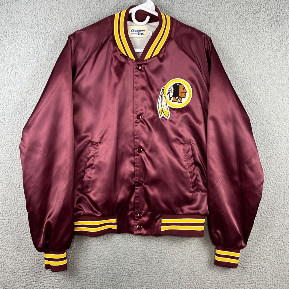 Chalk Line Washington Redskins Vintage Satin Varsity Jacket Burgundy Mens Large